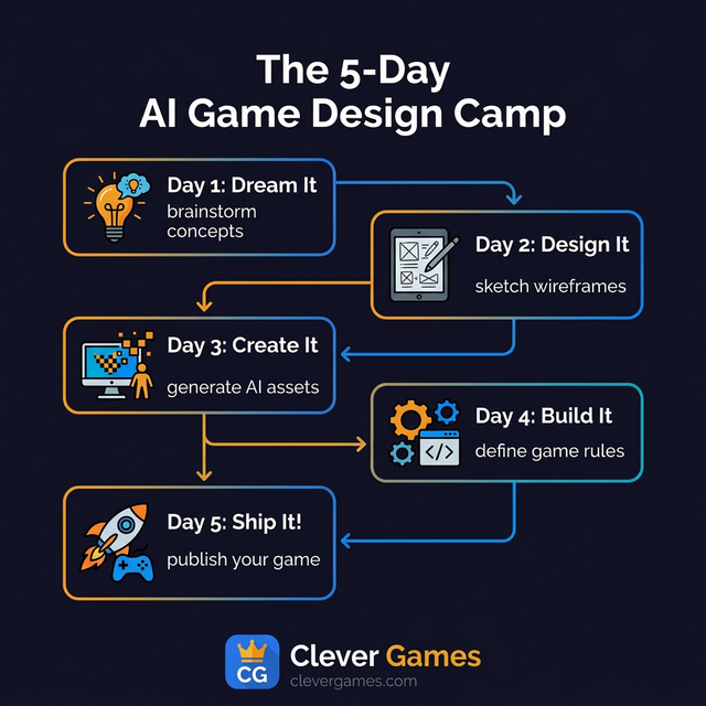 Infographic: The 5-Day AI Game Design Camp Journey